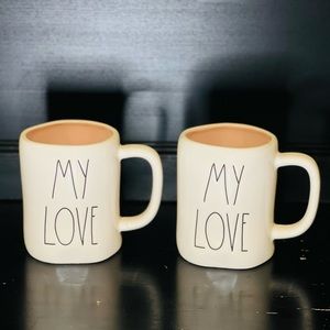 A pair of Rae Dunn Valentine Mug “ MY LOVE “